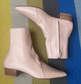 Light Pink Leather Cove Boots