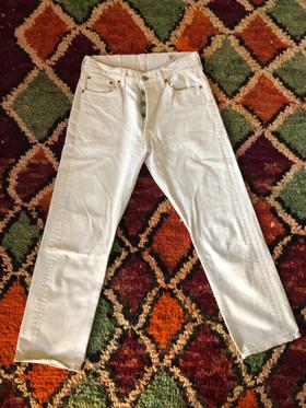 White Coned denim jeans