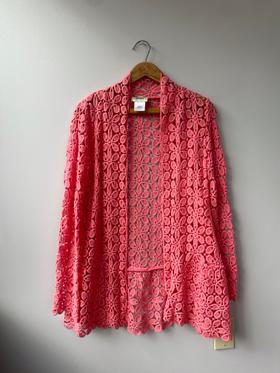 Pink Cotton Soutache Lace Jacket