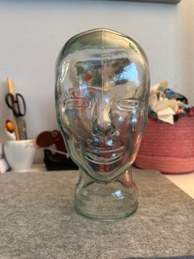 Glass mannequin head