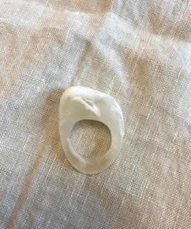White Swirl Abstract Ring