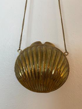 Vintage Brass Shell clutch