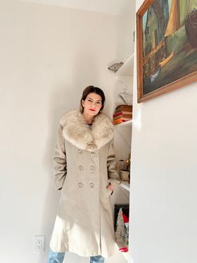 1960s double breasted grey wool coat