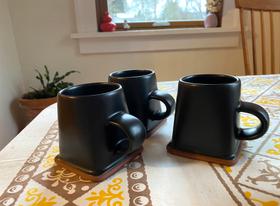 Black Square Mug Set