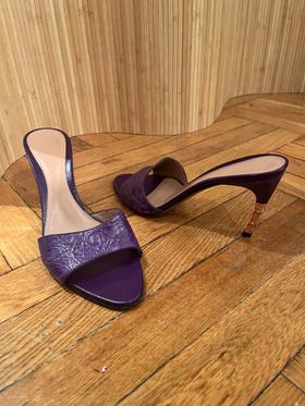 Purple Bamboo-Heel Slide