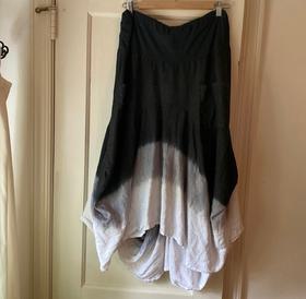 Hand-dyed ombré linen skirt