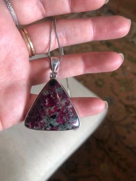 Ruby Zoisite in Sterling Silver Necklace