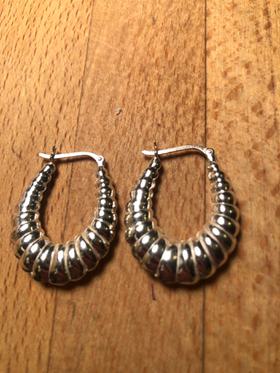 Sterling Silver Scalloped Hoops