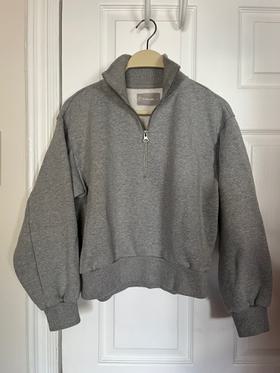 Cropped half zip sweatshirt