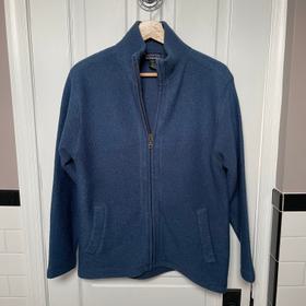 Boiled wool zip sweater jacket