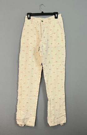 Tufted linen pants