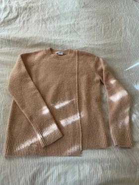 Asymmetric brushed knitted sweater