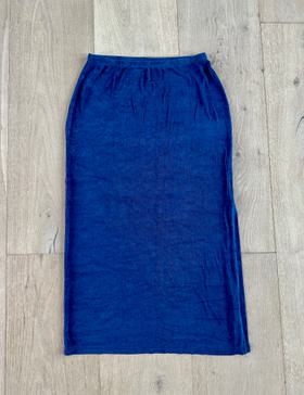 Vibrant Blue Stretchy Midi Skirt