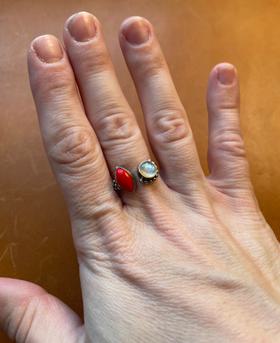 Sterling moonstone ring