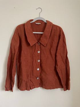 Terracotta linen top blouse jacket