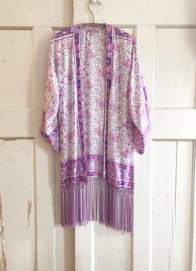 Printed Silk Fringe Robe