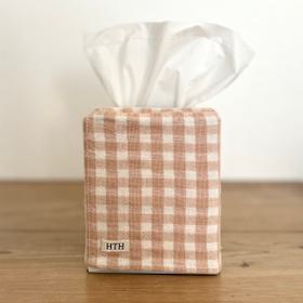 Mini Gingham Blush Tissue Box Cover