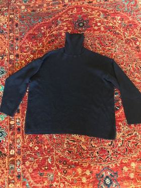Italian Wool Black Sweater Turtleneck