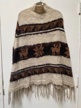 hand knit alpaca poncho
