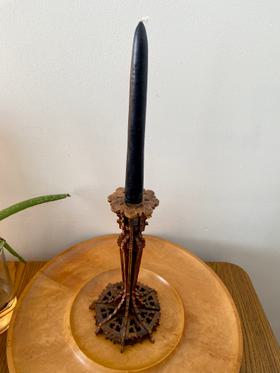 Vintage Wood Candle Holder