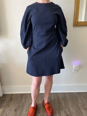Puff Sleeve Dress with Buttons