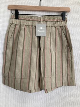 Striped Linen-Cotton Lounge Shorts