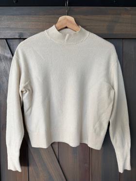 Cashmere Mock Neck Crop Sweater
