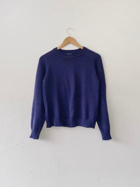 Navy blue cotton pullover, made in USA