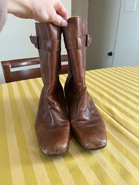 Brown leather vintage boots