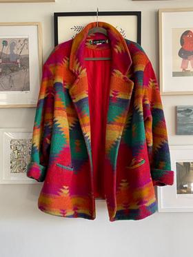 Wool Colorful Print Jacket