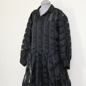 London Vivienne Black Sheer Stripe Dress