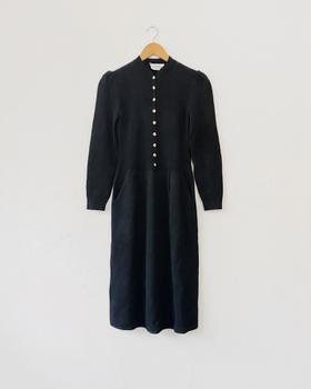 80s black knit dress