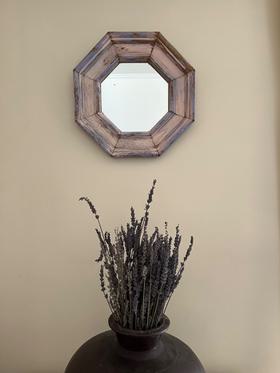Octagon pink & purple chippy mirror