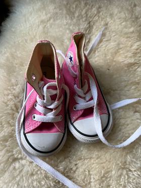 Pink Chucks High Tops Baby Shoes size 4