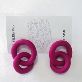 Handmade Fuchsia Clay Polymer Earrings