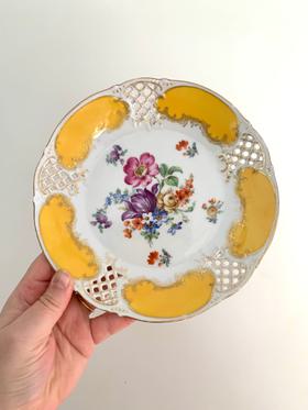Pierced Porcelain Floral Plate