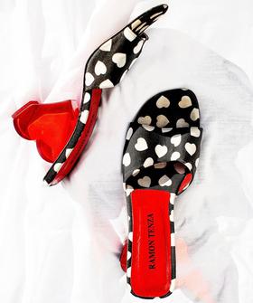Vintage shoes with perspex heart heels