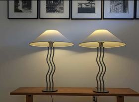 Pair of Memphis Style Squiggle Lamps