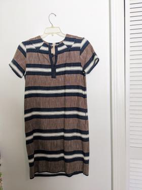 Striped Knee Length Dress