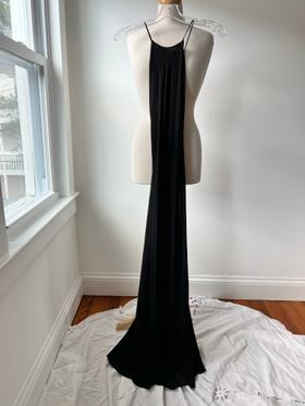 vintage 90s black slip maxi dress