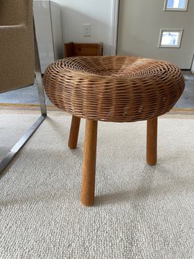 1950’s tripod wicker stool/footrest