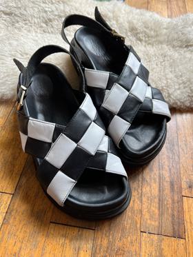 Marshmallow Checkers Sandals