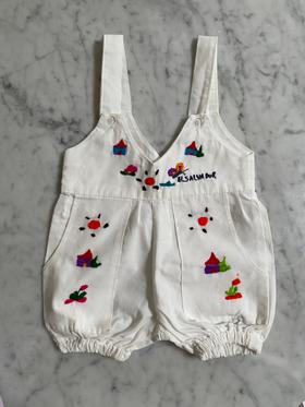 cotton embroidered overalls