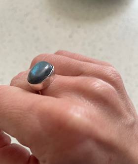 Silver and labradorite ring