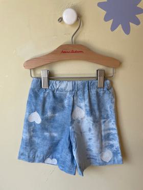 Handmade indigo tie-dye shorts