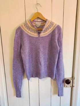 Shetland Wool Fair Isle Knit Sweater