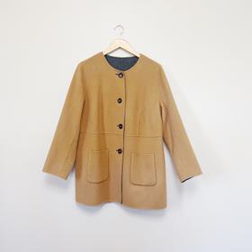 90s Camel and Grey Reversible Coat