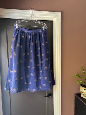 Floral Corduroy Skirt