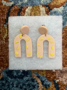 Lemon arc earrings