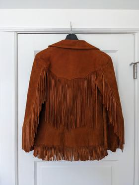 1970s Suede western fringe jacket